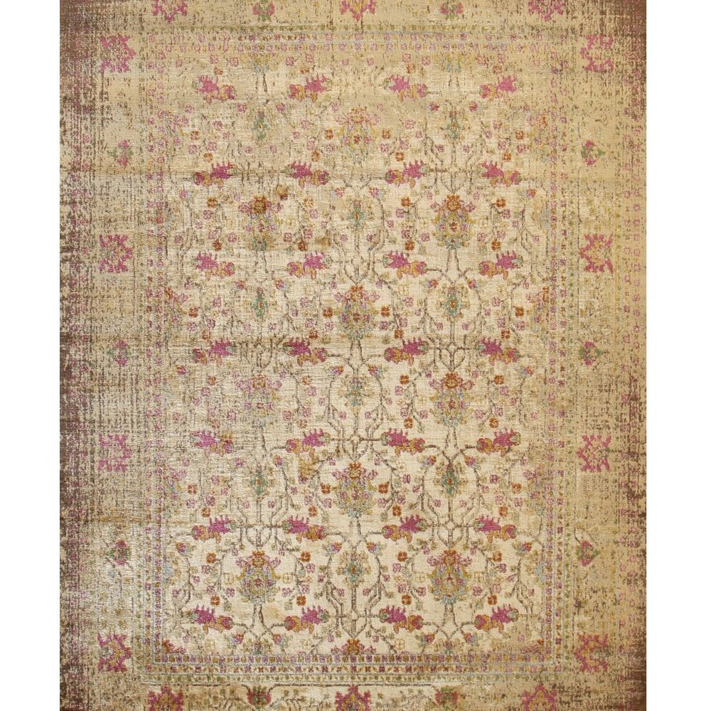 Ivory machine-made Polypropylene Bohemian Capella Rug, 5'3 x 7'3